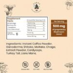 Organic Mushroom Coffee Powder – Lion’s Mane, Chaga, Cordyceps, Reishi, Shiitake, Maitake, Turkey Tail | Adaptogen Coffee for Energy, Focus & Immunity | 55 Servings, 100g - Image 2