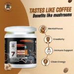 Organic Mushroom Coffee Powder – Lion’s Mane, Chaga, Cordyceps, Reishi, Shiitake, Maitake, Turkey Tail | Adaptogen Coffee for Energy, Focus & Immunity | 55 Servings, 100g - Image 4